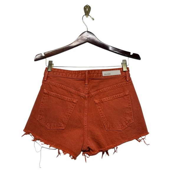 NWOT REVOLVE GRLFRND Cindy Rigid High Waist Distressed Shorts Rust Orange 26 - Picture 7 of 10